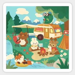 Camping friends Sticker